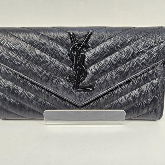 Yves Saint Laurent YSL Black Caviar Leather Wallet - Picture 5 of 16